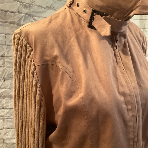 “RODIER” VINTAGE Blush/Salmon Colour Zip Up Knit Sleeved Cotton Blend Jacket. - Picture 7 of 15